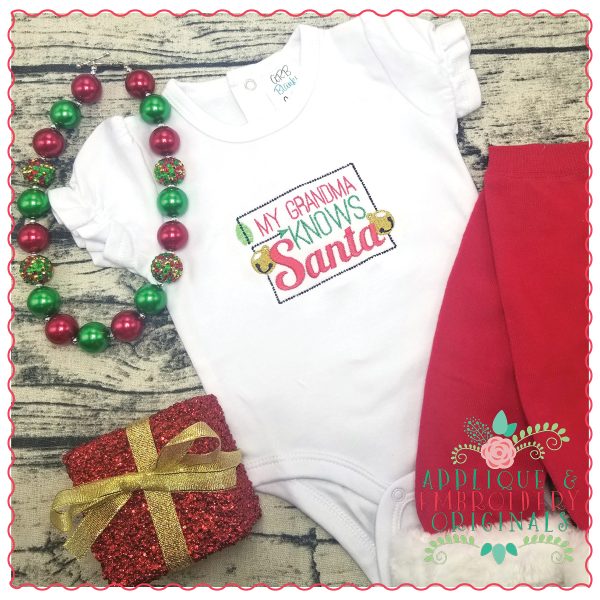 1225 Grandma Knows Santa Embroidery Design - Image 2