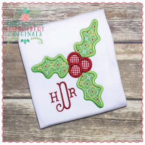1226 Holly and Berries Applique Design