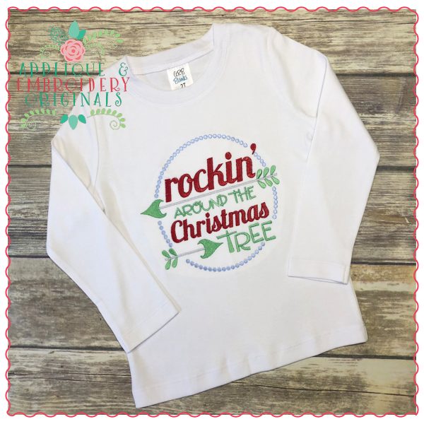 1232 Rockin' Around the Christmas Tree Applique Design - Image 2