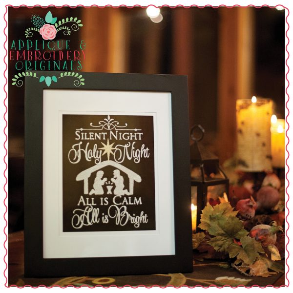 1234 Silent Night Holy Night Embroidery Design - Image 2