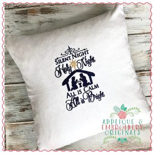 1234 Silent Night Holy Night Embroidery Design