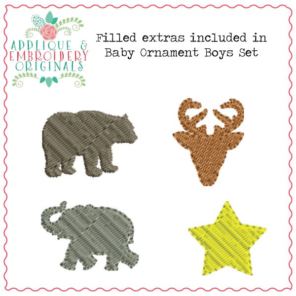 1235 Christmas Ornament Boys Set In The Hoop Design - Image 2