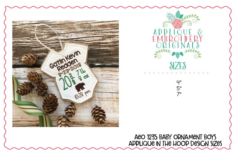1235 Christmas Ornament Boys Set In The Hoop Design - Image 3