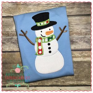 1235 Snowman with Hat and Scarf Applique Design