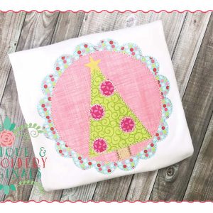 124 Christmas Tree Scallop Patch Applique Design