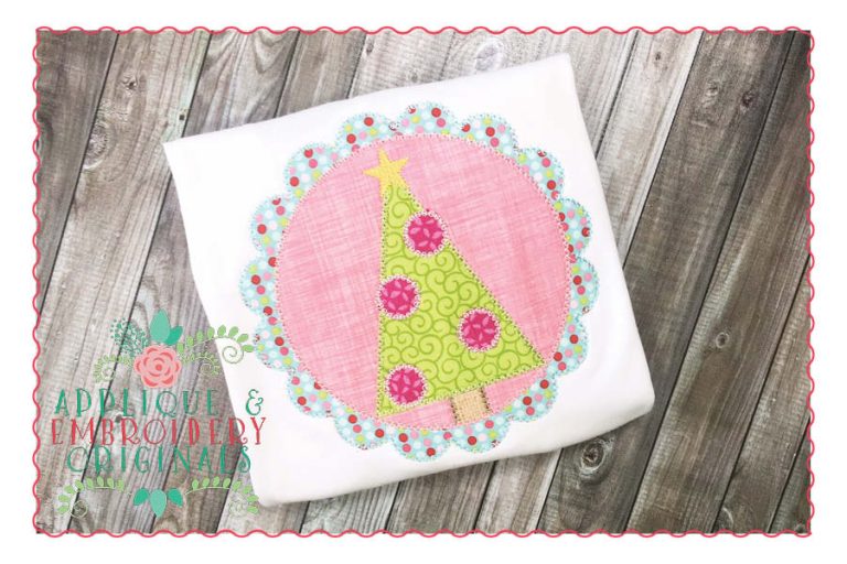 124 Christmas Tree Scallop Patch Applique Design