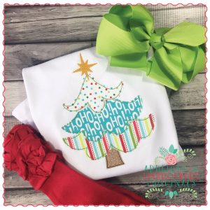 1247 Christmas Tree Simple Stitch Applique Design