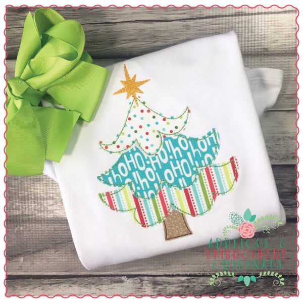 1247 Christmas Tree Simple Stitch Applique Design - Image 3