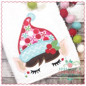1248 Elf Head Lashes Peekers Topper Applique Design