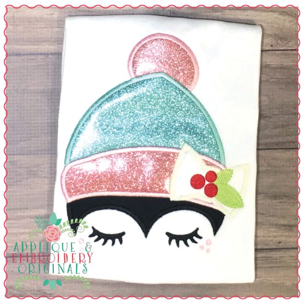 1250 Penguin Lashes Peeker Applique Design - Image 4