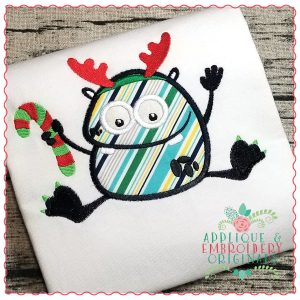 1259 Candy Cane Monster Antlers Applique Design