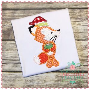 1260 Christmas Fox with Hot Cocoa Applique Design