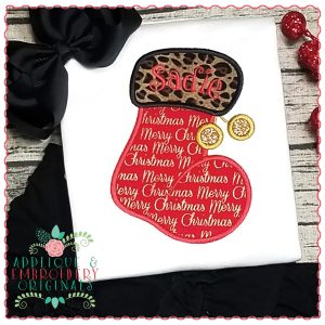 1265 Christmas Stocking Tassel Applique Design