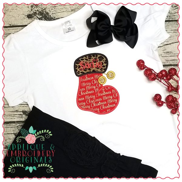 1265 Christmas Stocking Tassel Applique Design - Image 2