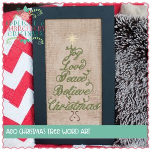 1266 Christmas Word Art Embroidery Design