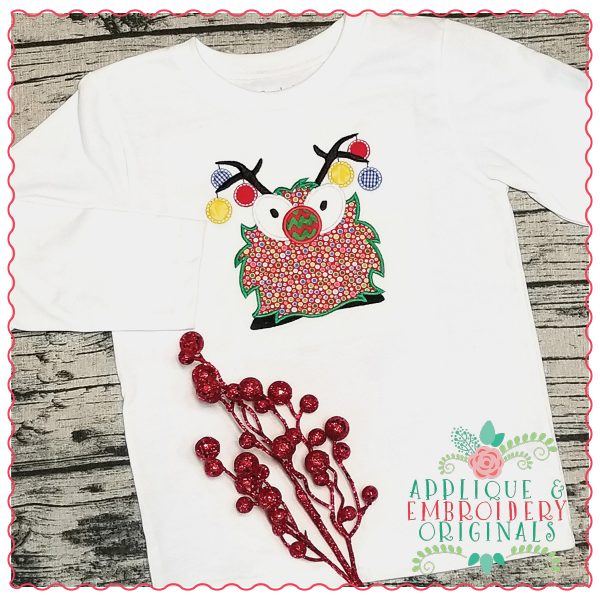 1269 Ornament Monster with Antler Applique Design - Image 2