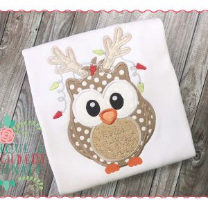 127 Owl Antler with Lights Applique Design