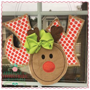 1279 Rudolph Reindeer Joy Door Hanger In-The-Hoop Applique Design