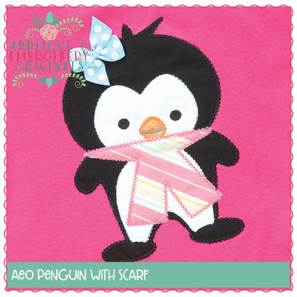 1283 Penguin with Scarf Applique Design - Image 2