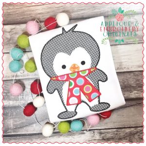 1283 Penguin with Scarf Applique Design