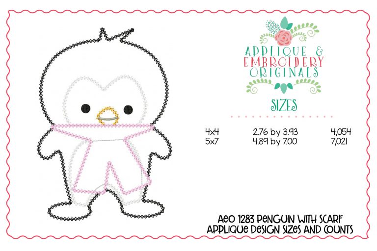 1283 Penguin with Scarf Applique Design - Image 5