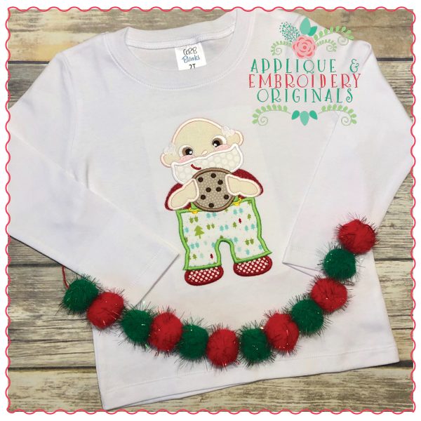 1287 Santa Milk Cookies Applique Design - Image 3
