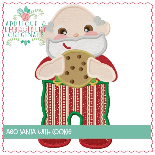 1287 Santa Milk Cookies Applique Design - Image 2