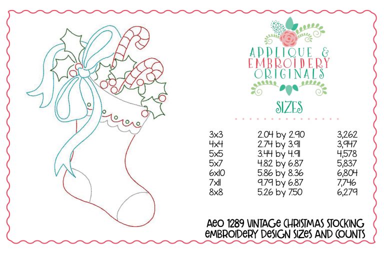 1289 Vintage Stocking Embroidery Design - Image 2