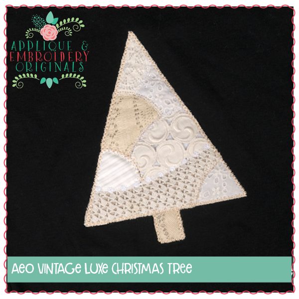 1292 Vintage Luxe Christmas Tree Applique Design - Image 2