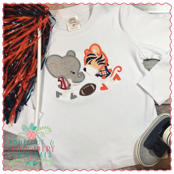 1296 Elephant vs Tiger Football Applique Design - Image 3