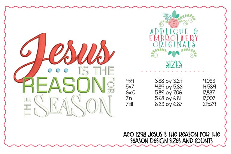 1298 Jesus is the Reason for the Season Embroidery Design - Image 2