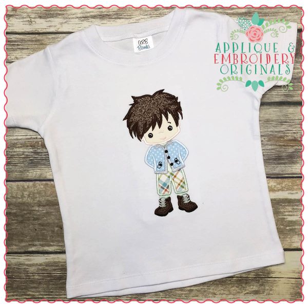 1310 Winter Snow Sports Boy Applique Design - Image 3