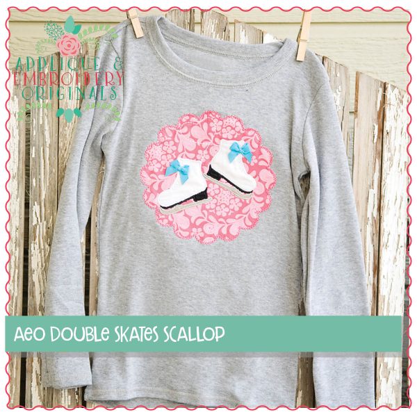 1313 Ice Skates Scallop Applique Design - Image 2