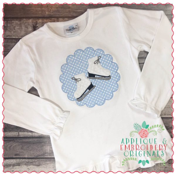1313 Ice Skates Scallop Applique Design - Image 3