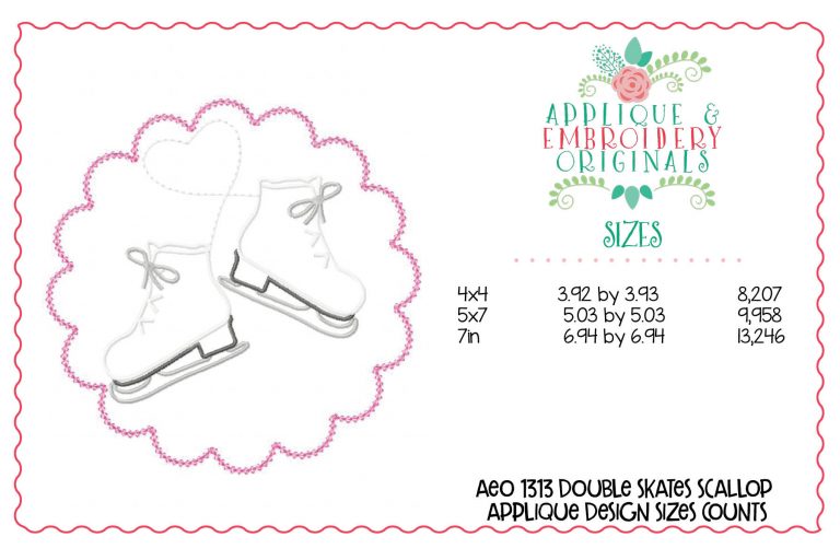 1313 Ice Skates Scallop Applique Design - Image 4