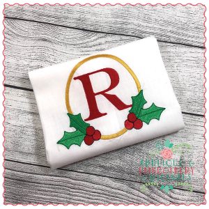 1314 Holly Monogram Frame Applique Font