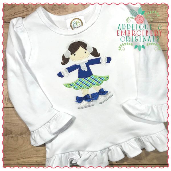 1318 Ice Skating Girl Applique Design - Image 3