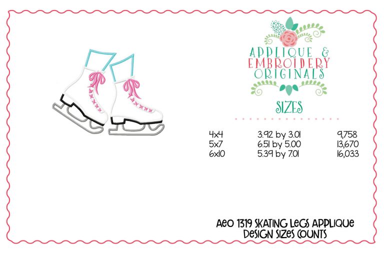 1319 Ice Skating Legs Applique Design - Image 4