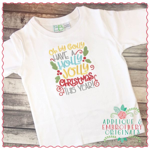 1324 Have a Holly Jolly Christmas Embroidery Design - Image 2
