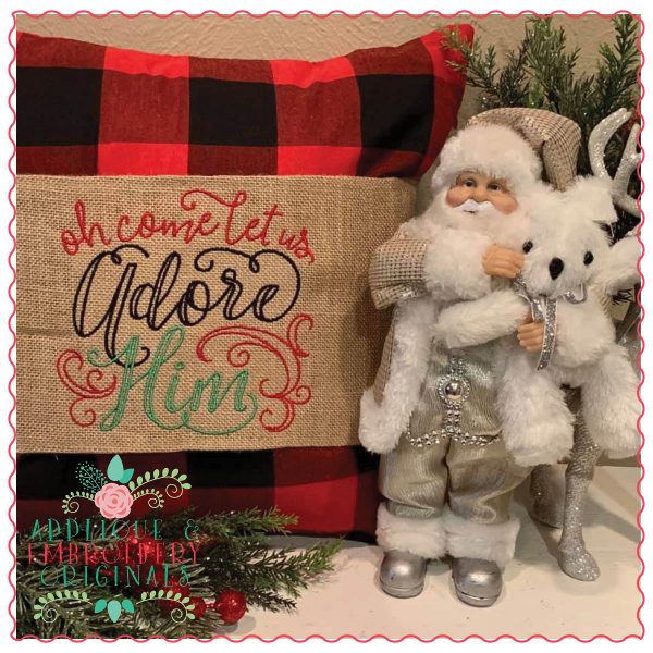 1325 Let Us Adore Him Christmas Embroidery Design - Image 2