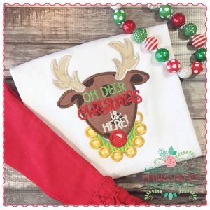 1326 Oh Deer Christmas is Here Reindeer Applique Design