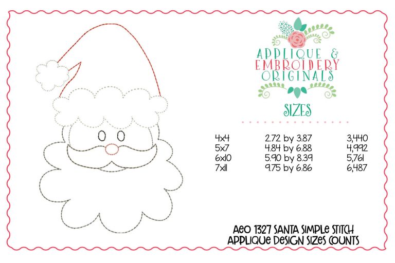 1327 Santa Simple Stitch Applique Design - Image 4