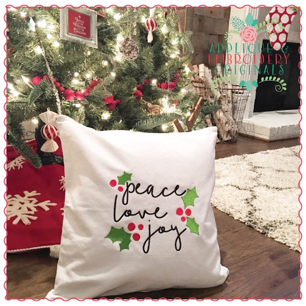 1332 Christmas Peace Love Joy Embroidery Design - Image 2