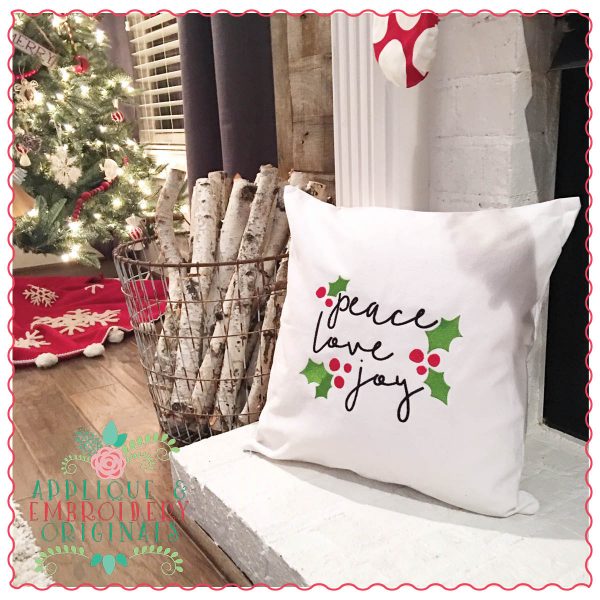 1332 Christmas Peace Love Joy Embroidery Design - Image 3