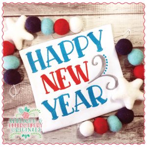 1334 2019 Happy New Year Party Swirl Embroidery Design
