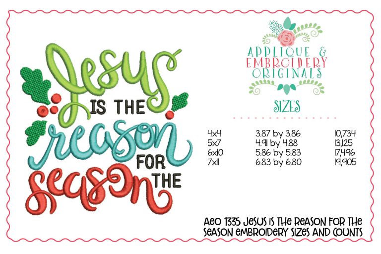 1335 Jesus is the Reason For the Season Embroidery Design - Image 5