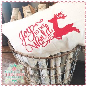 1336 Joy to the World with Deer Embroidery Design
