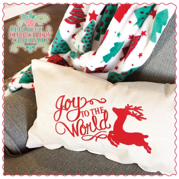 1336 Joy to the World with Deer Embroidery Design - Image 3