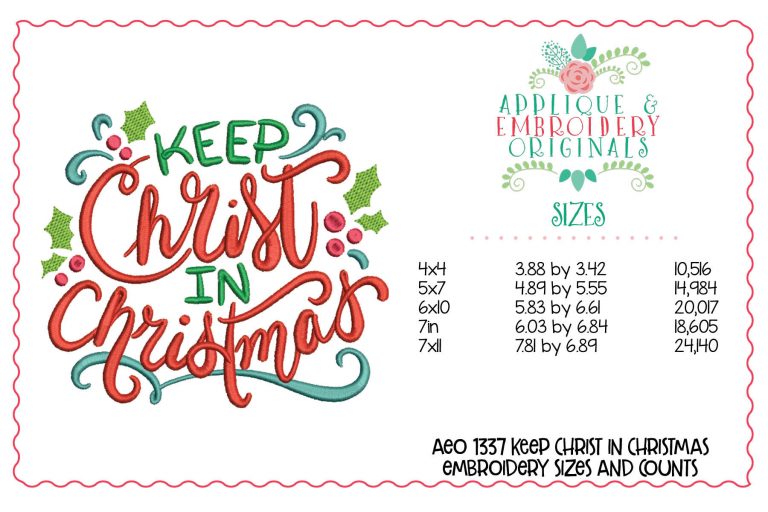 1337 Keep Christ in Christmas Embroidery Design - Image 5