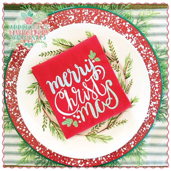 1338 Merry CHRISTmas Embroidery Design - Image 2